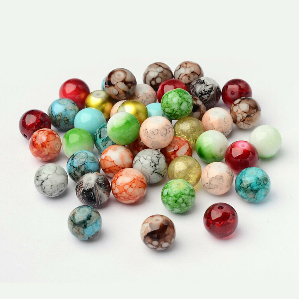 100 Pieces Mixed Colors Glass Beads Loose Bead DIY Jewelry Beads Accessories