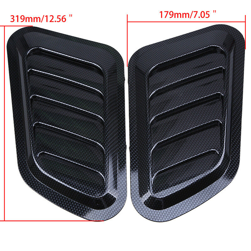 Universal Carbon Fiber Look Car Air Flow Intake Bonnet Decorative Vent Hood