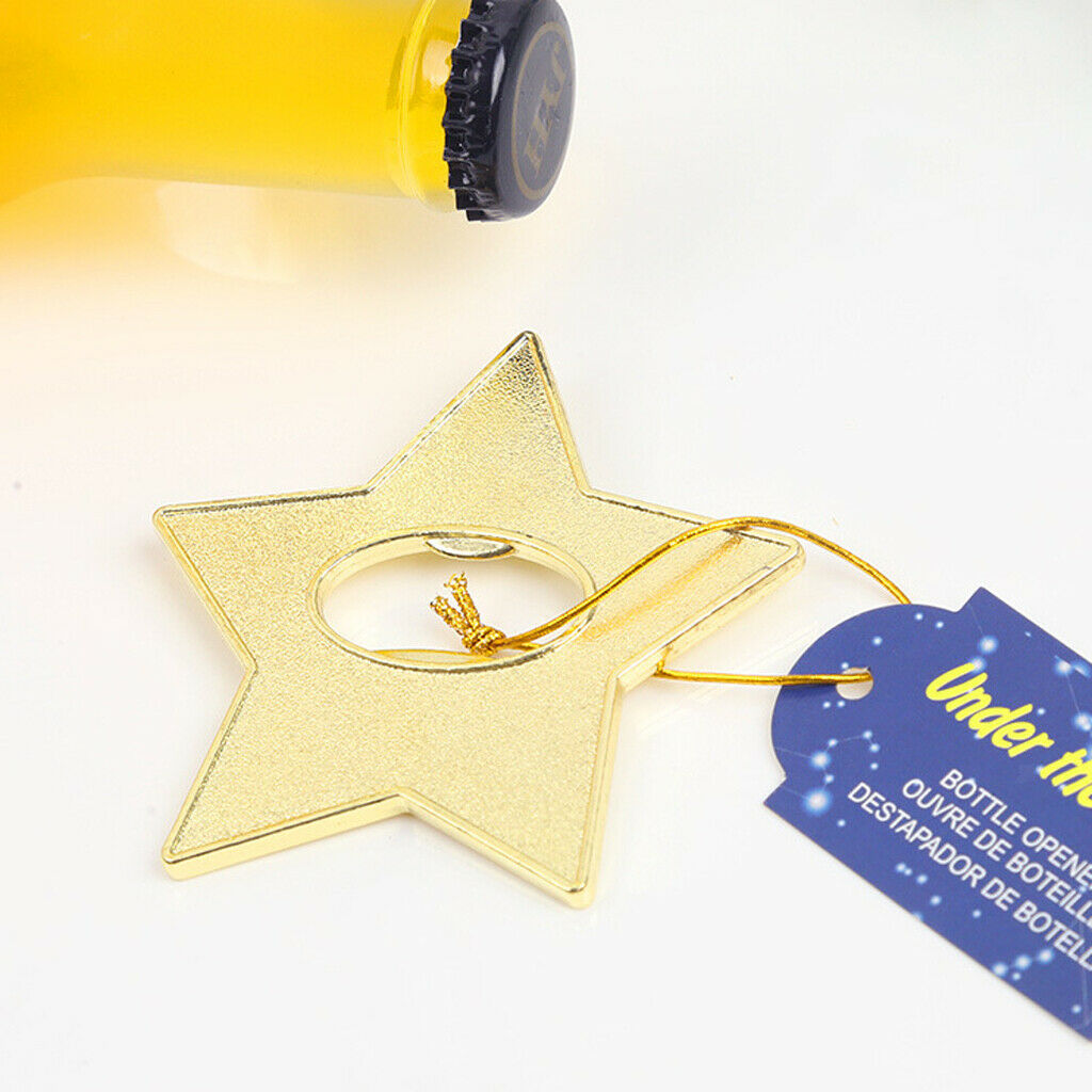 Golden Pentagram Bottle Opener Wine Beer Champagne Tool Wedding Favour Gift
