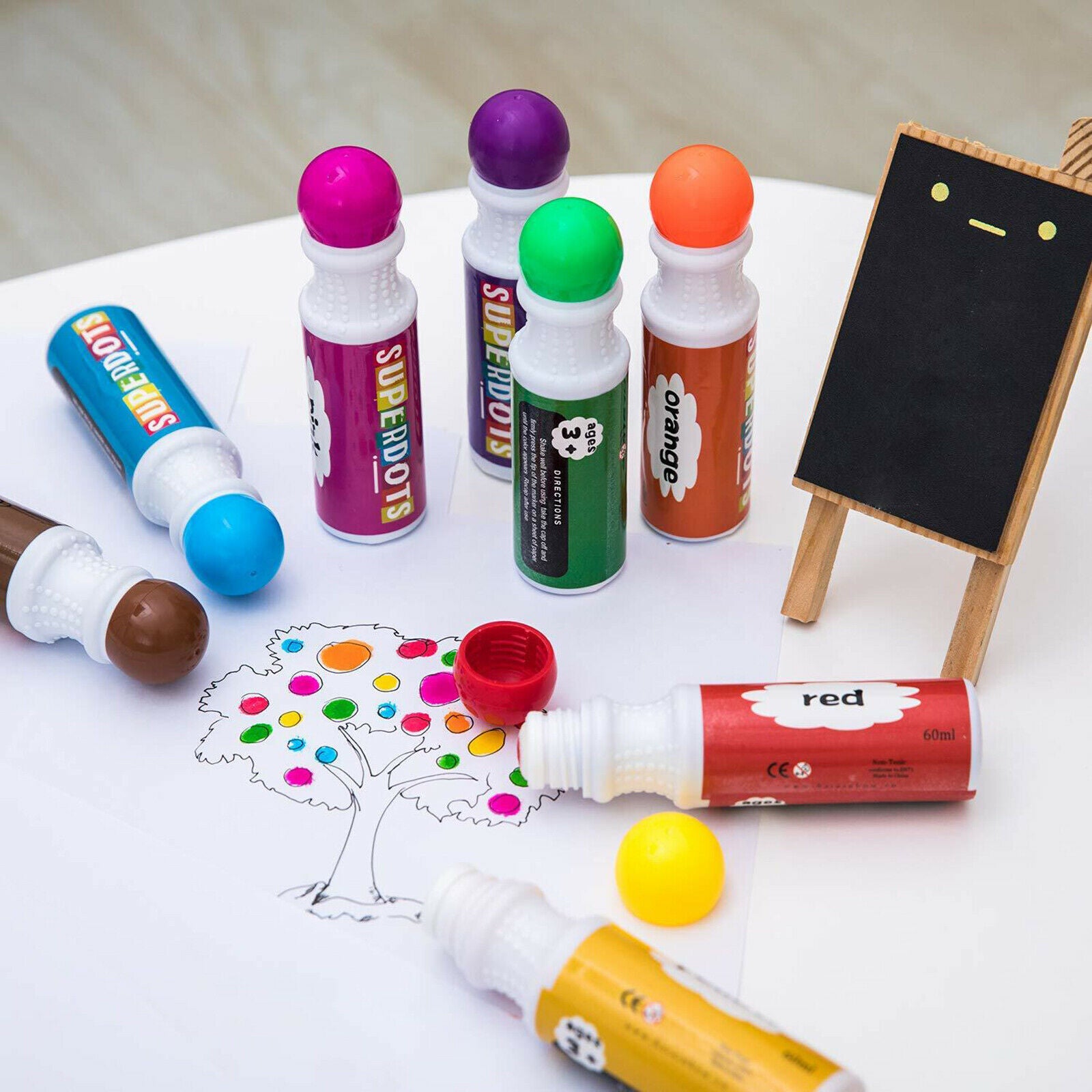 Washable Dot Markers Bingo Dabbers for Preschool Kids Painting Daub Tubes