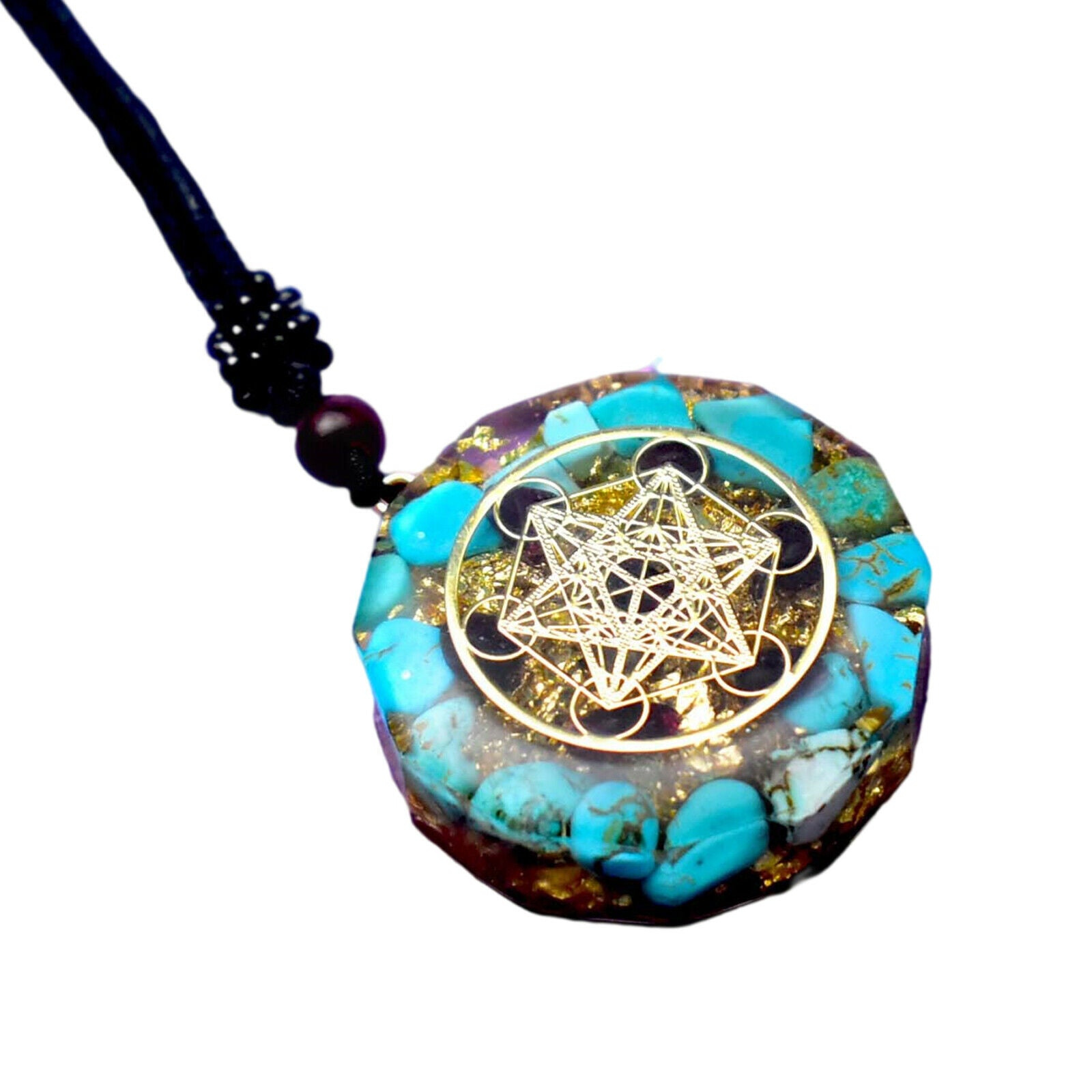 Colorful 3.6cm Retro Orgone Pendant Generator for Spiritual Consolation