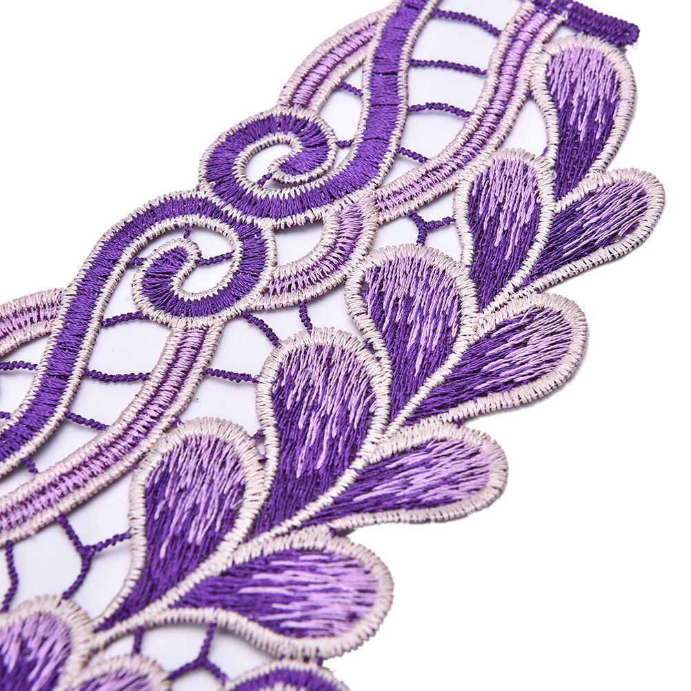 1PC Embroidered Floral Lace Neckline Neck* Collar Trim Clothes Sewing AppliqYUDD