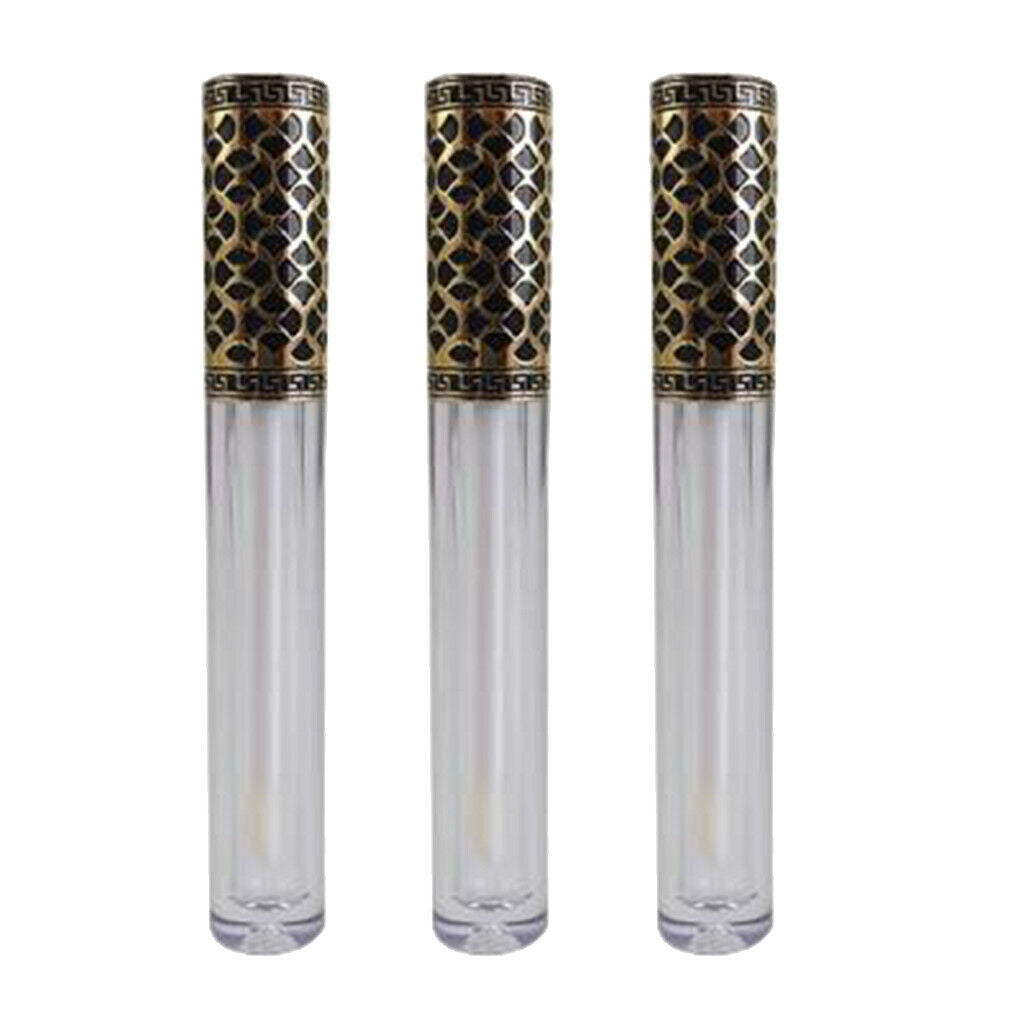 3pcs Clear Plastic Eyelash Conditioner Mascara Tubes Bottles with Rubber Stopper