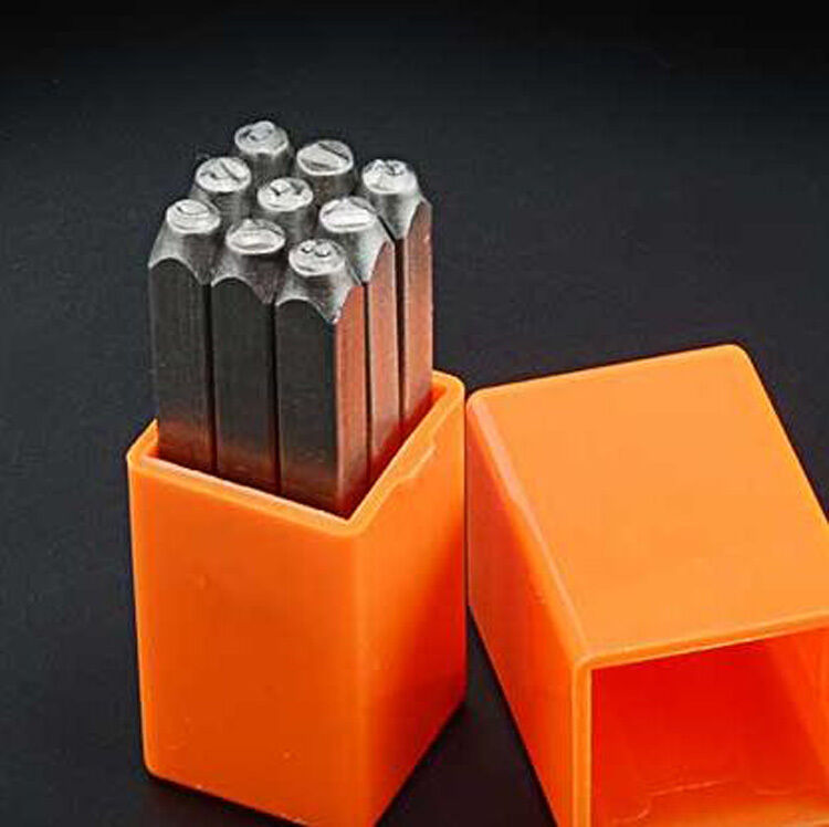 9PCs 1/16” / 1.5mm Steel Number Stamps Punch Dies Set [M_M_S]
