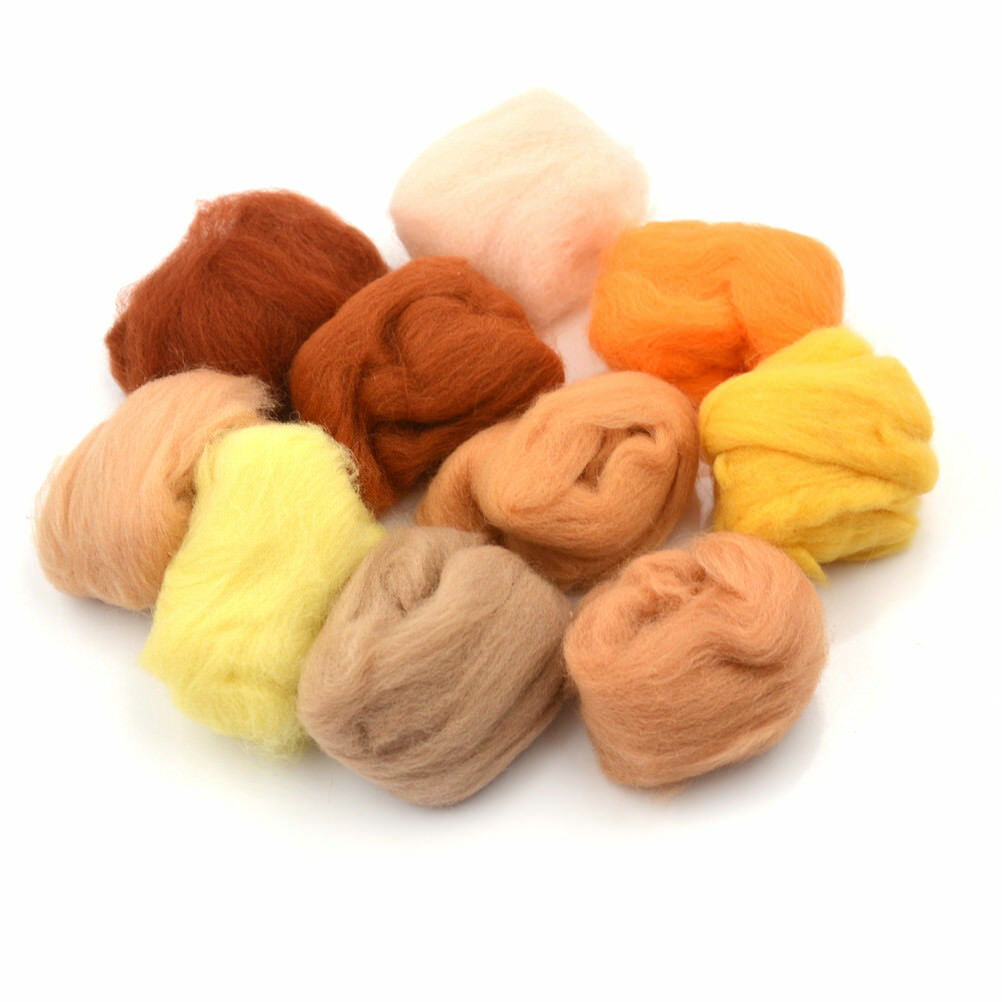 15 Color Super Soft Wool Fibre Roving Set For Needle Felting Hand Spinning DY1