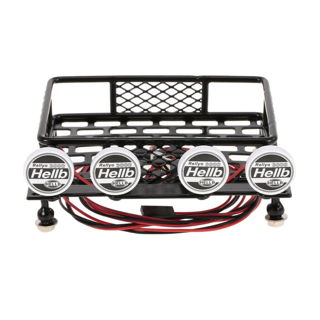 Luggage carrier RC 1/10 metal roof frame illuminated with round LED