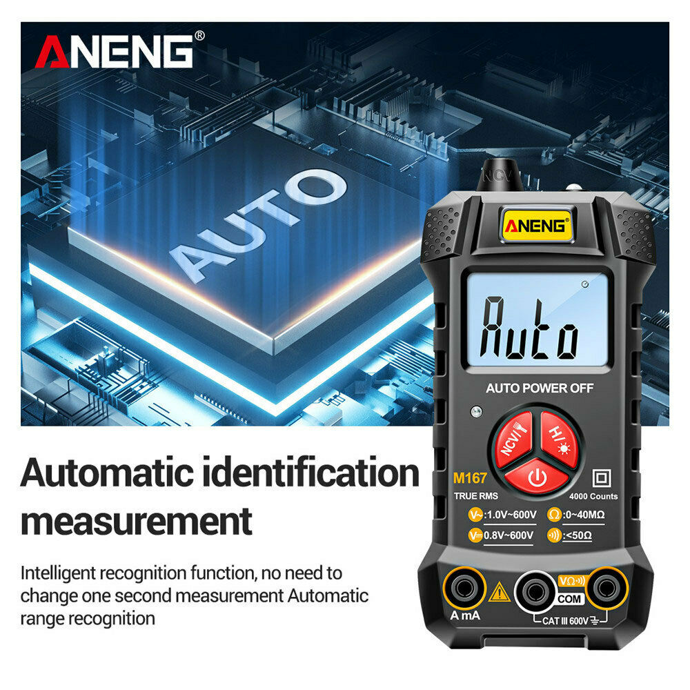 Digital Multimeter 4000 Counts True RMS NCV Meter w/Flashlight Multimeter Tester