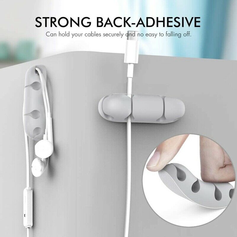 3-Piece Cable Holder Desktop Cable Clamp Self-Adhesive Cable Management Cord OK2