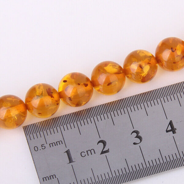 15.5 Inch Strand Mahogany Amber Round Loose Beads 10mm for DIY Necklace Making