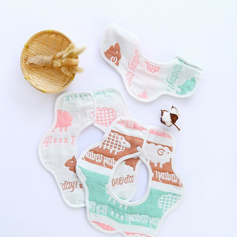 Baby Bibs 360 Degree Rotation Gauze Muslin Bandana Cloth Soft Newborn Bab.l8