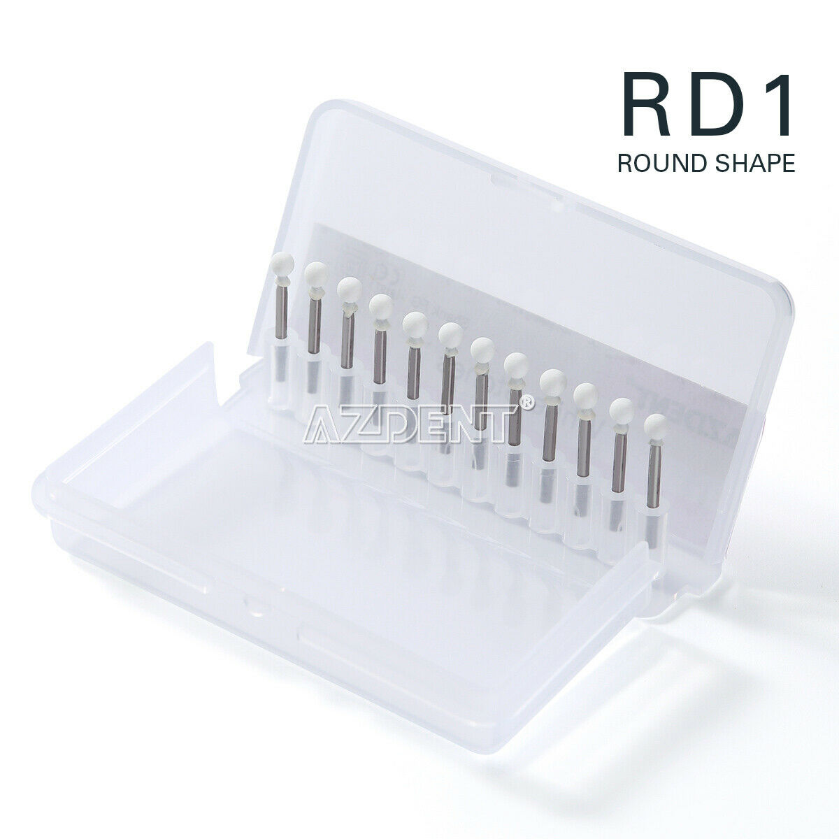 10 X Dental White Stone Mounted Polishing Burs FG Drill Arkansas Stone RD1