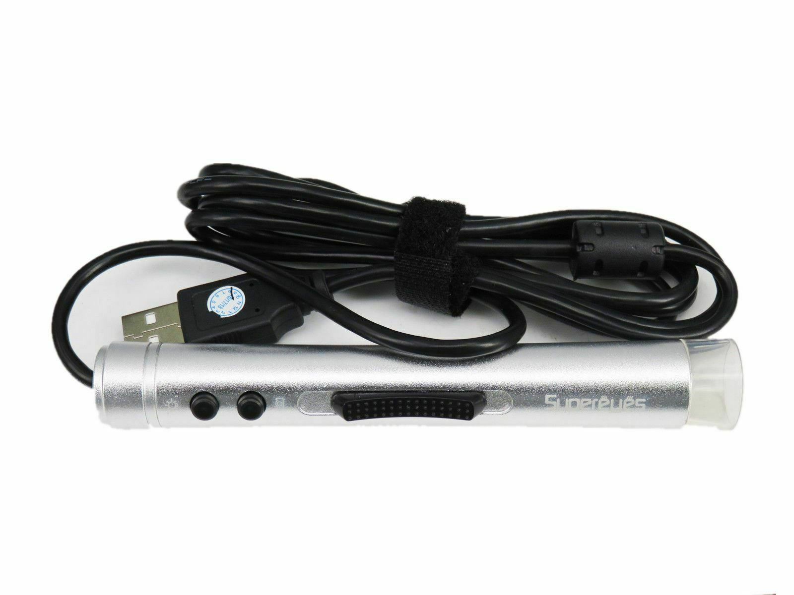 USB Mini Microscope Supereyes 1/10-300X Magnification LED Adjust Button
