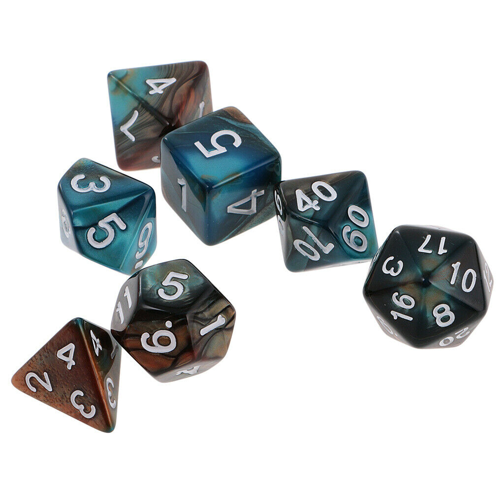 7PCS Polyhedral Dice 16mm For  DND RPG MTG Table Game