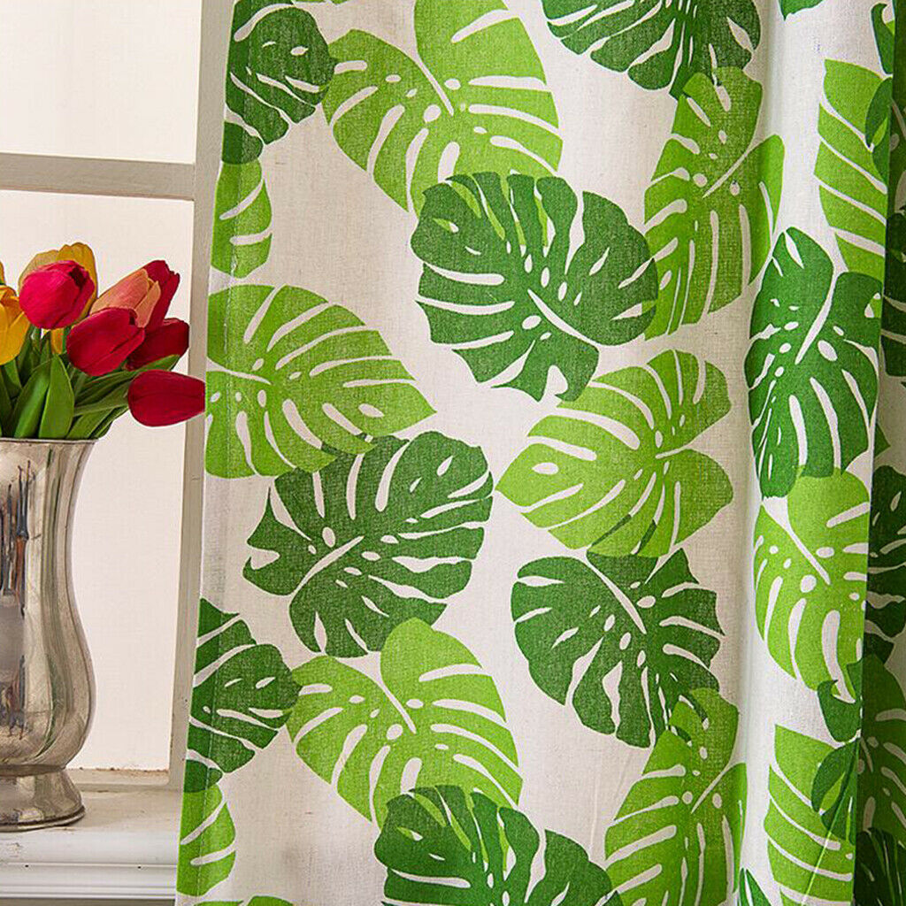 Cafe Window Curtain Semi-Sheer Kitchen Curtain Tier Green - 130x41cm