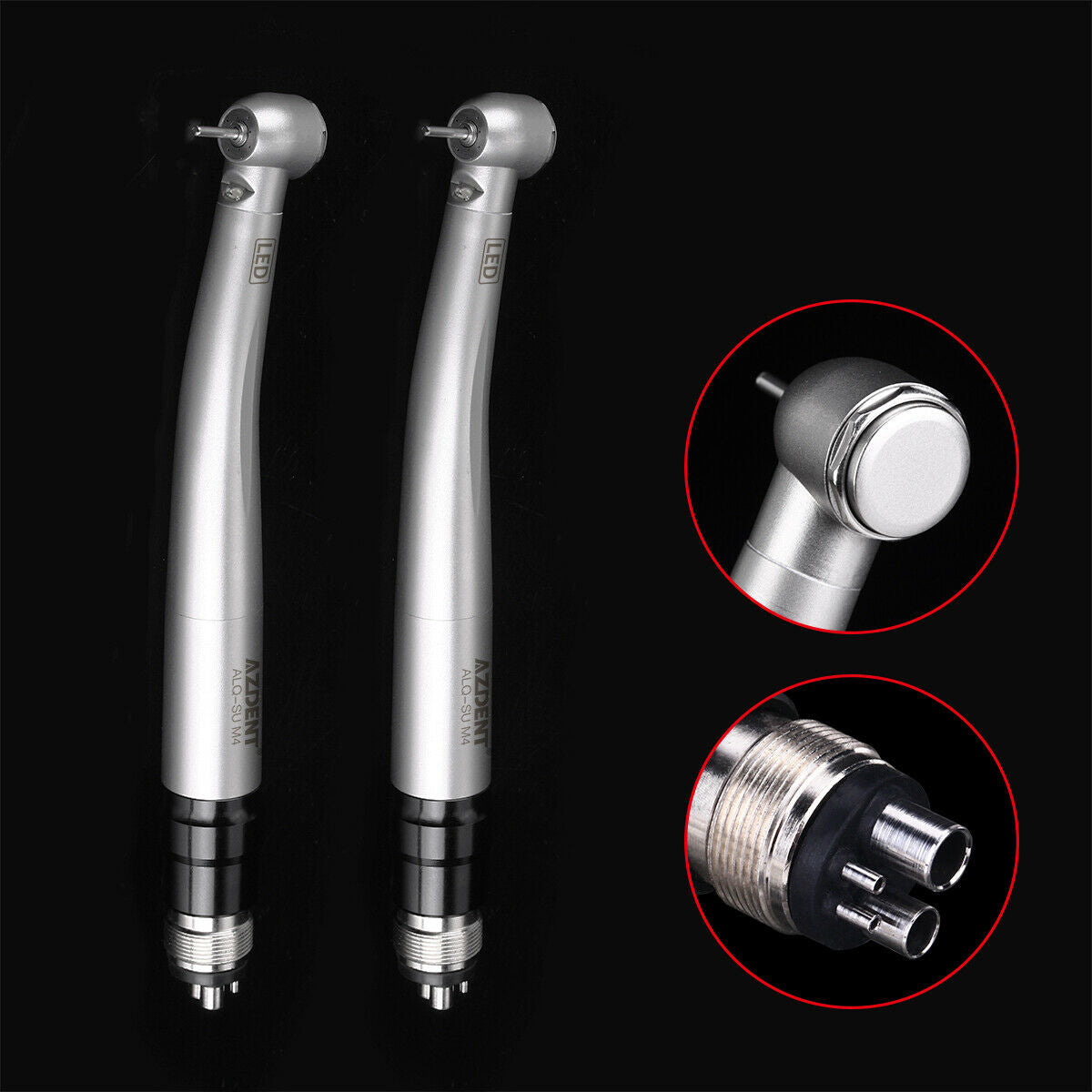 2X NSK Style Dental LED E-generator High Speed Optic Handpiece Quick Coupler 4H