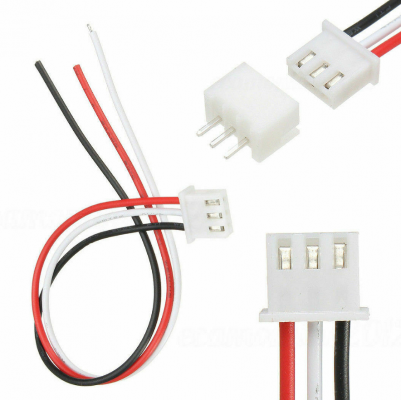10 sets Mini Micro JST XH2.54mm 3-Pin Connector Plug With Wire Cable 150mm
