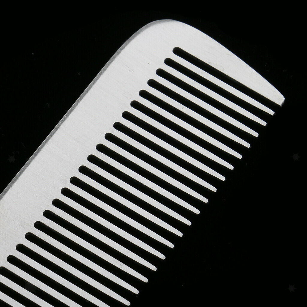 2 Pcs Stainless Steel Hair Comb Per Hair Salon Barber Steel Comb Hair