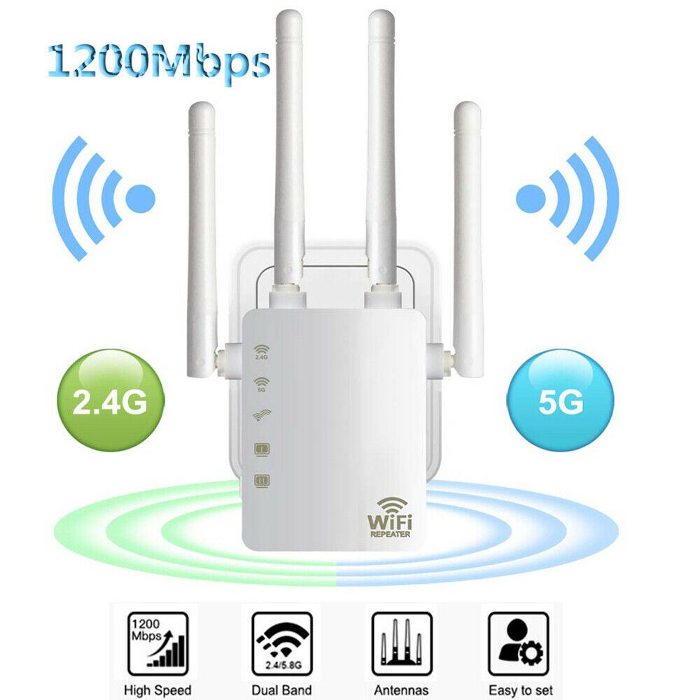 1200Mbps Wireless Router Signal Booster Amplifier 2.4GHz 5GHz Wi-Fi Dual Band