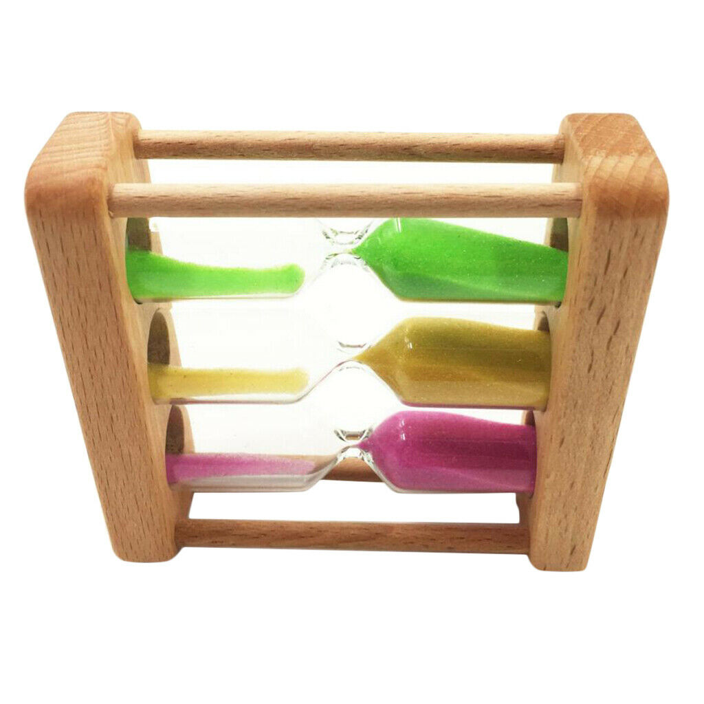 1+3+5 Minutes Wooden Sand Sandglass Hourglass Timer Clock Home Decor Gift, Pack