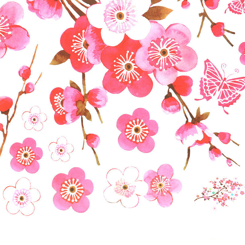 Sakura Flowers Wall Stickers Living Bedroom Decorations DIY Home Dec abJ NLJ SJ