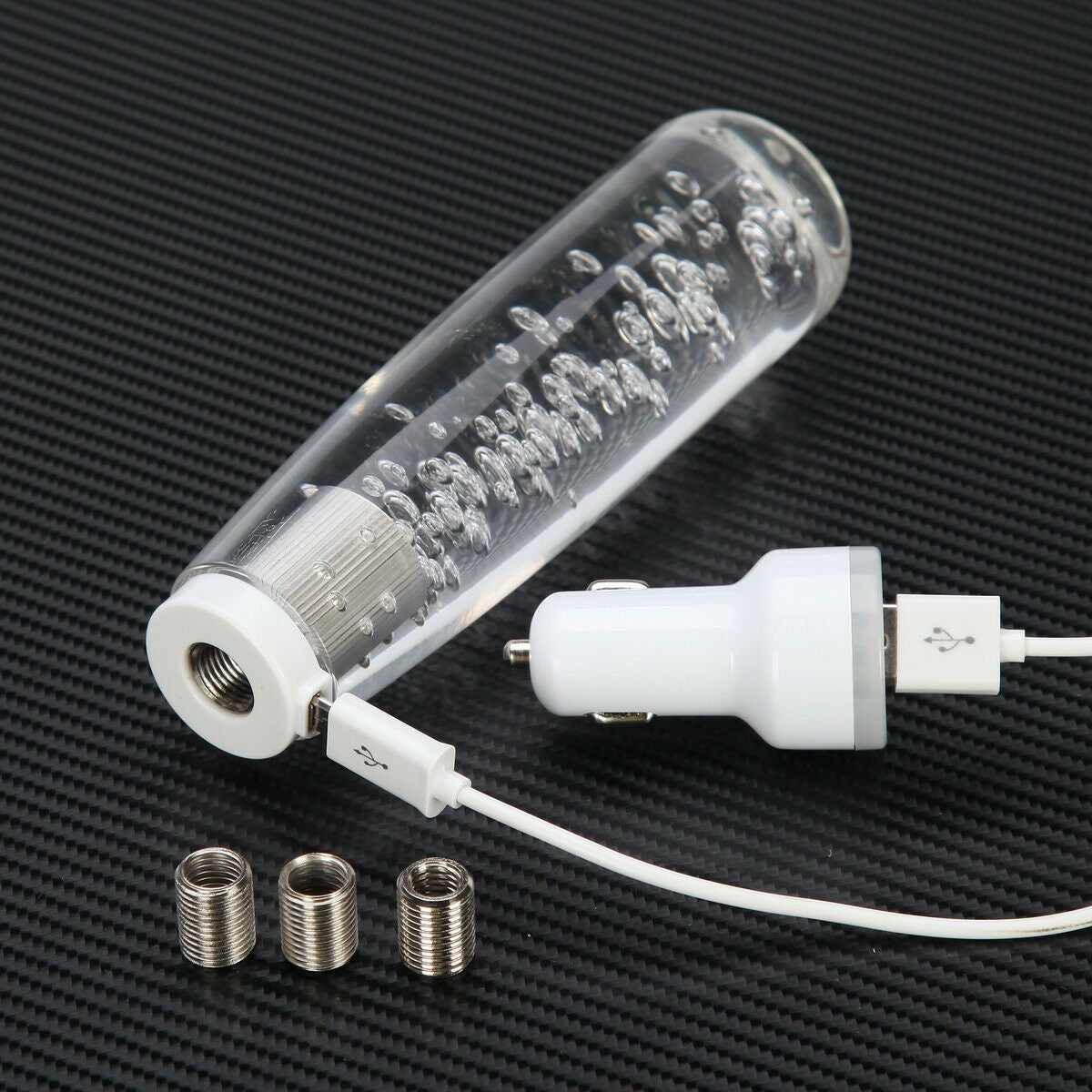 15CM Car SUV Universal Crystal Bubble Colorful LED Light Gear Shift Knob Shifter