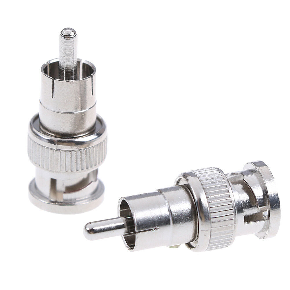 2x BNC male to RCA male coax connector adapter cable coupler for cctv came.l8