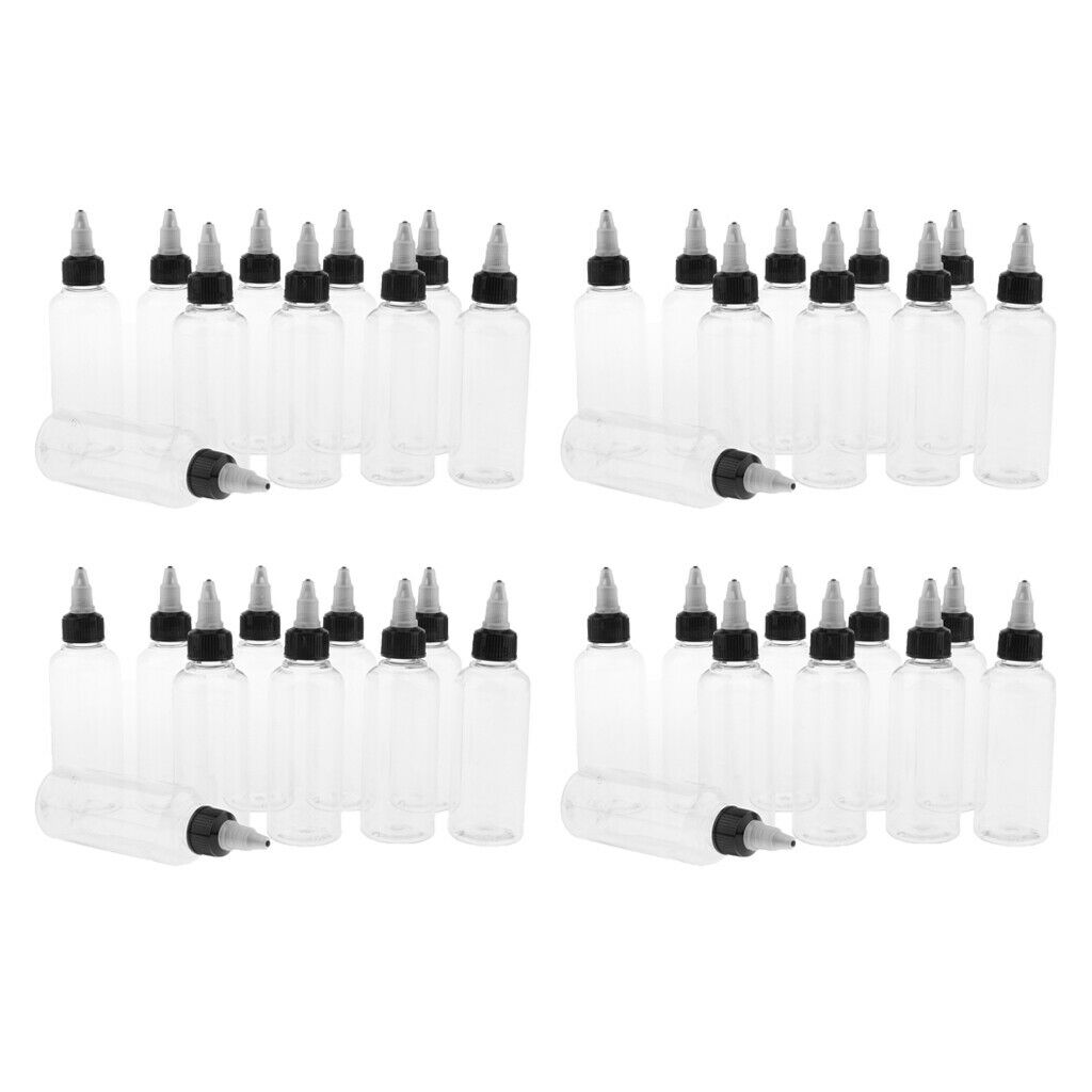 40Pcs 100ml Makeup Cosmetics Arts Dispensing Bottles Tubes for Oil Ink