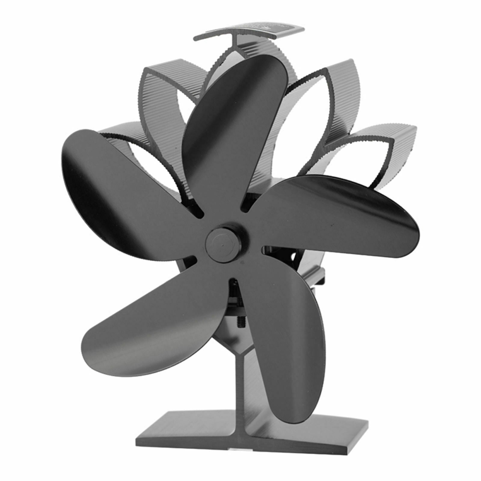 Heat Powered 5 Blade Stove Fan Eco Friendly Fireplace Heated Air Circulation