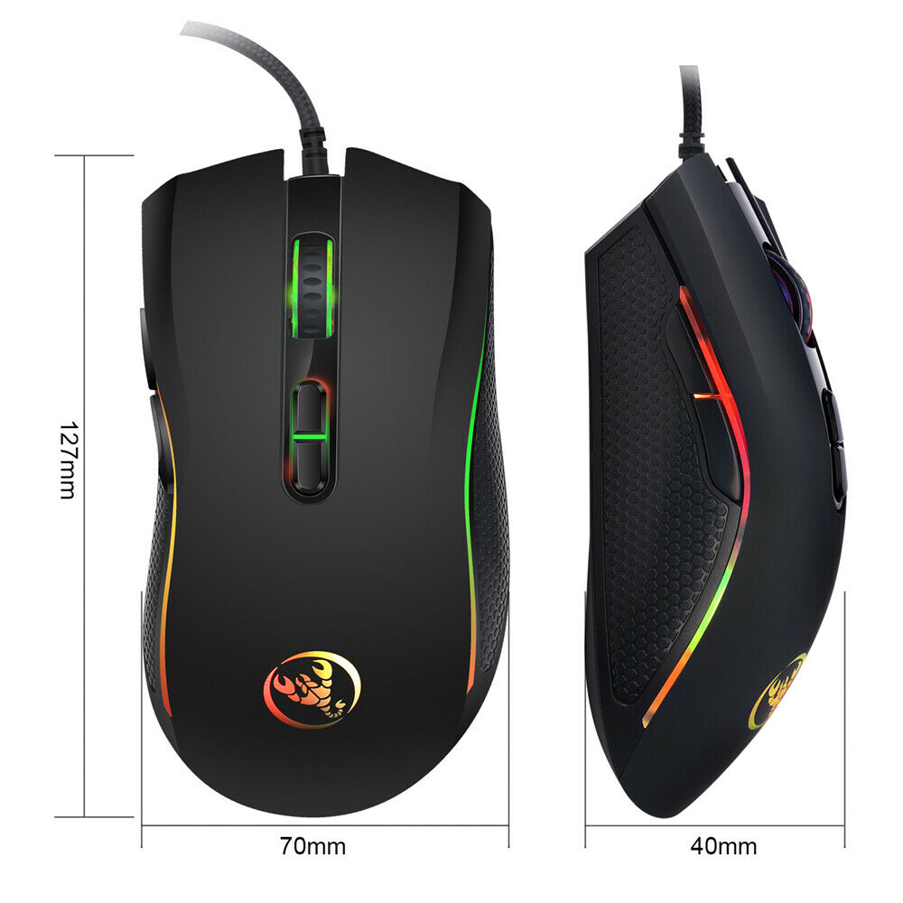 1Pcs Computer Gaming Mouse 3200DPI 7 Buttons LED Optical Mice for Gamer