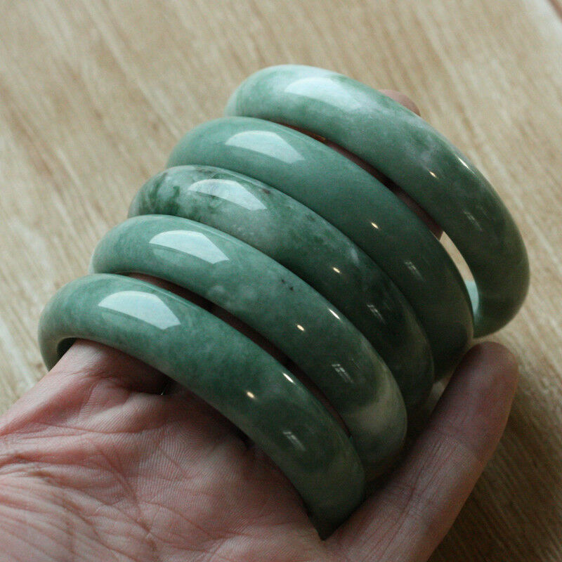 5pcs 62-60mm China Beautiful Fashion Female Natural Green JADE Bracelet Bangle