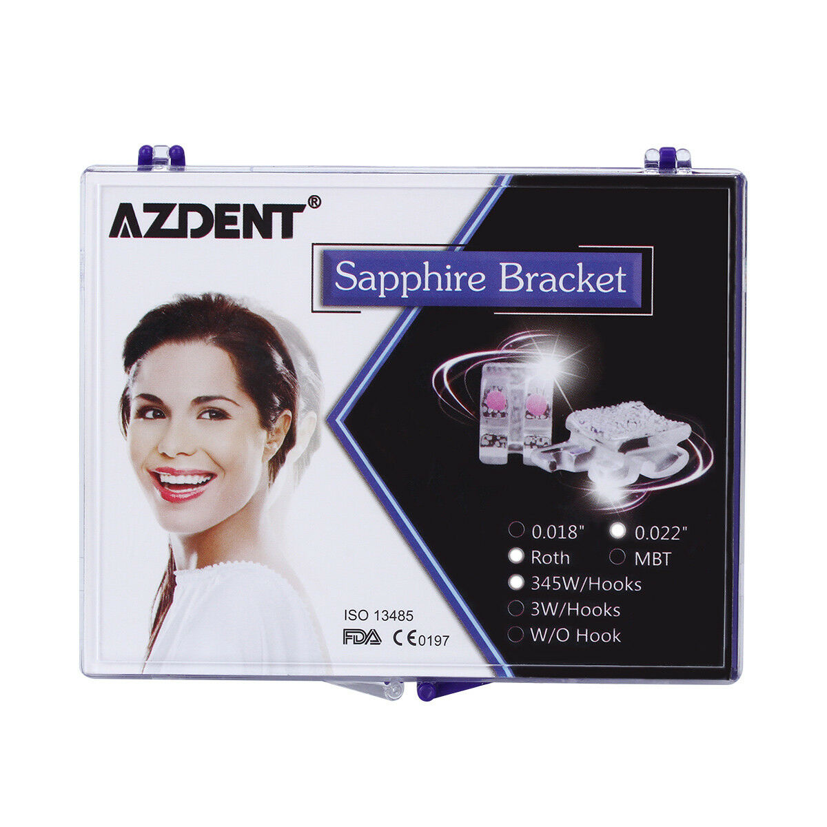 Dental Orthodontic Sapphire Ceramic Brackets Braces Mini Roth 022 Hooks 3 4 5