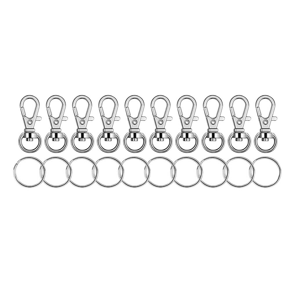 20 Pieces Key Hooks Rings Set 35 mm Key Rings (10pcs 25 mm Key Rings and 10pcs