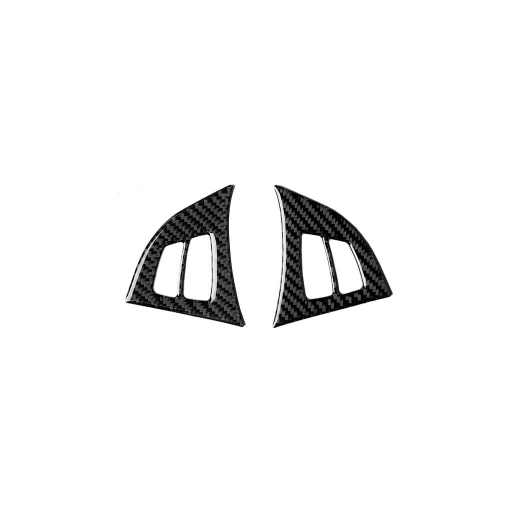 2pcs Carbon Fiber Inner Steering wheel cover trim Decor For BMW X5 E70 2008-2013