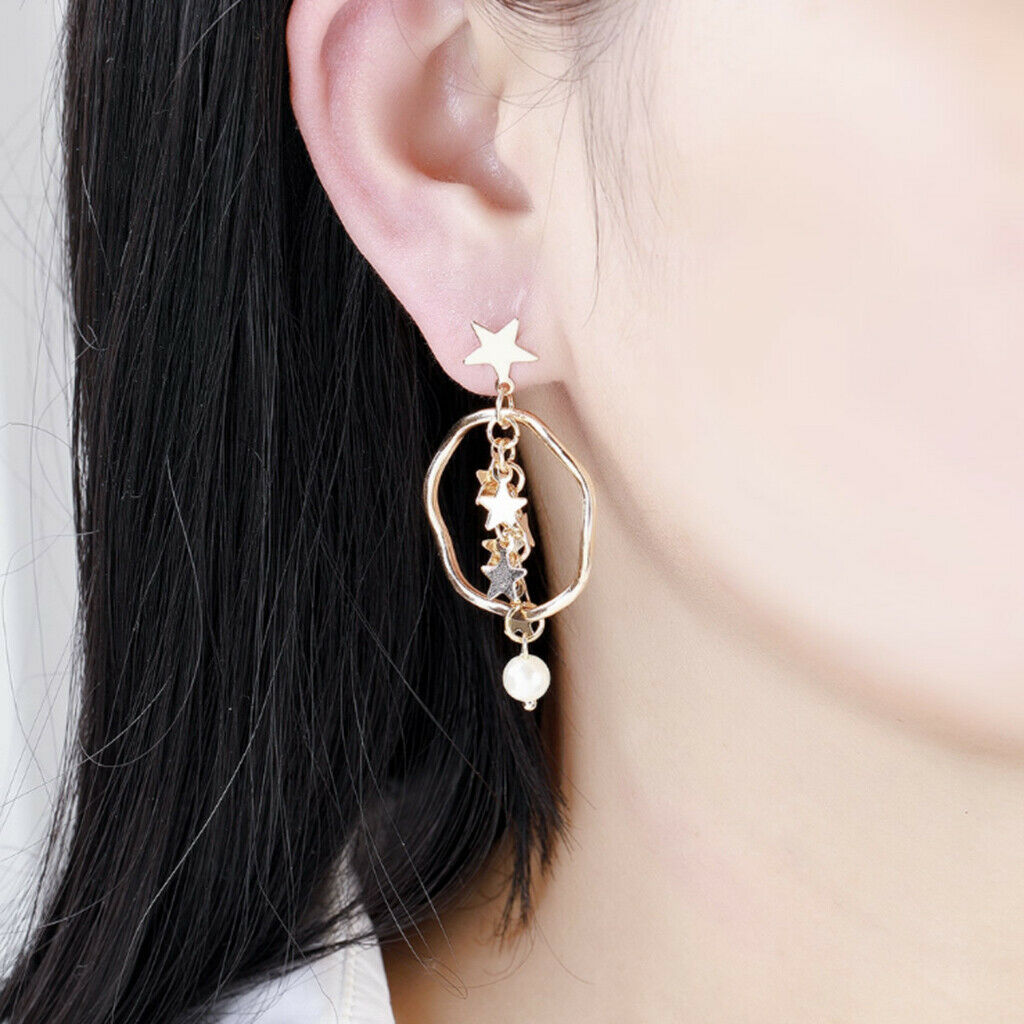 1pair Ear Hook Earring Star Women Wedding Show Jewelry Christmas Day Gifts