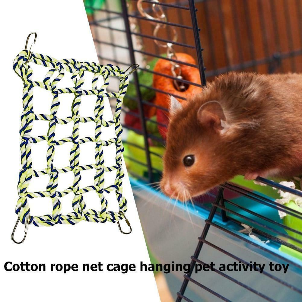 Parrot Climbing Net Bird Swing Rope Ladder Hanging Chewing Toys for Hamster @