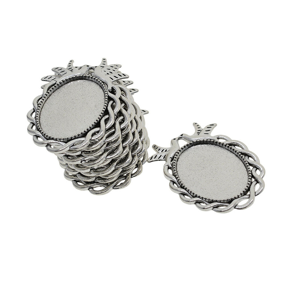 10x Oval Blank Bezel Cameo Cabochon Pendant Setting Blanks Jewelry Findings