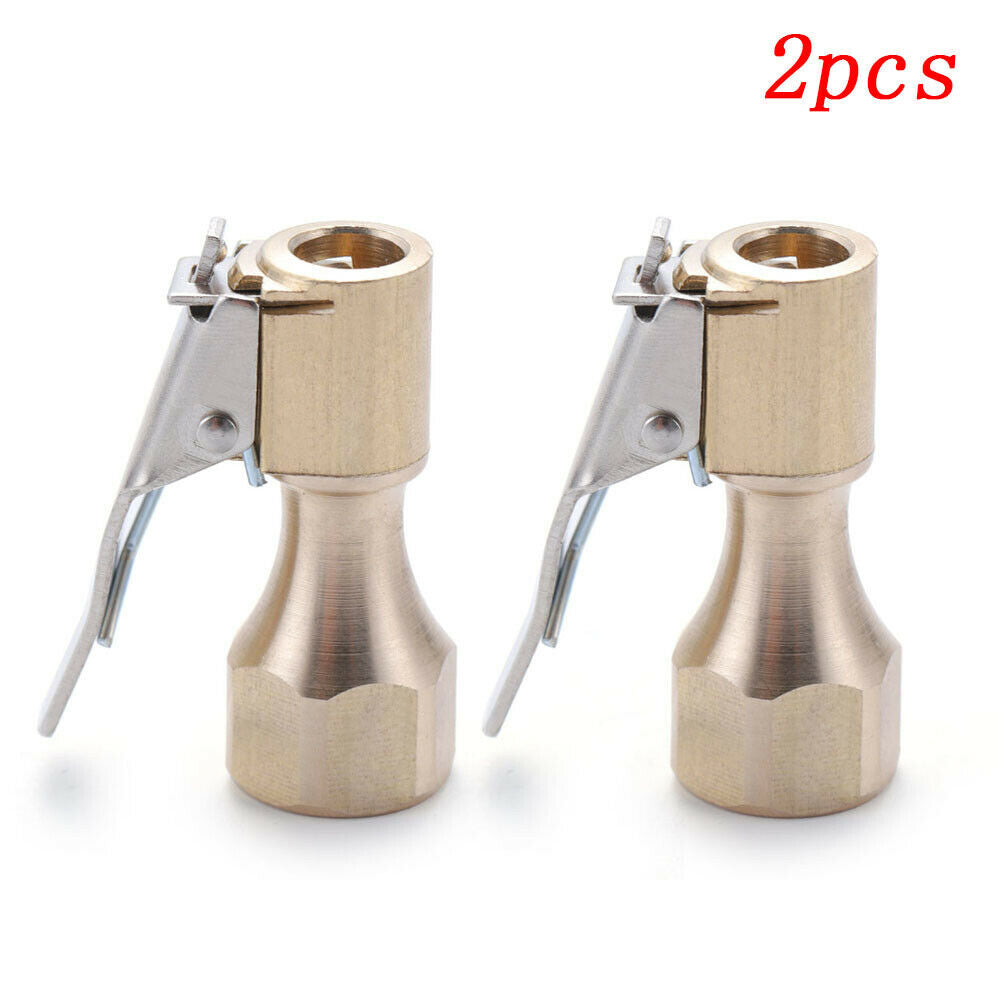 2X Air Chuck Heavy Duty Open Flow Lock On -Tire Chuck + Clip for Inflator Gauge