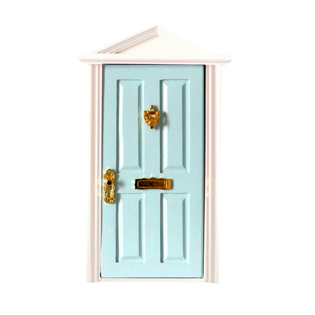 Blue Wooden Mailbox Steepletop Door with 1/12 Hardware