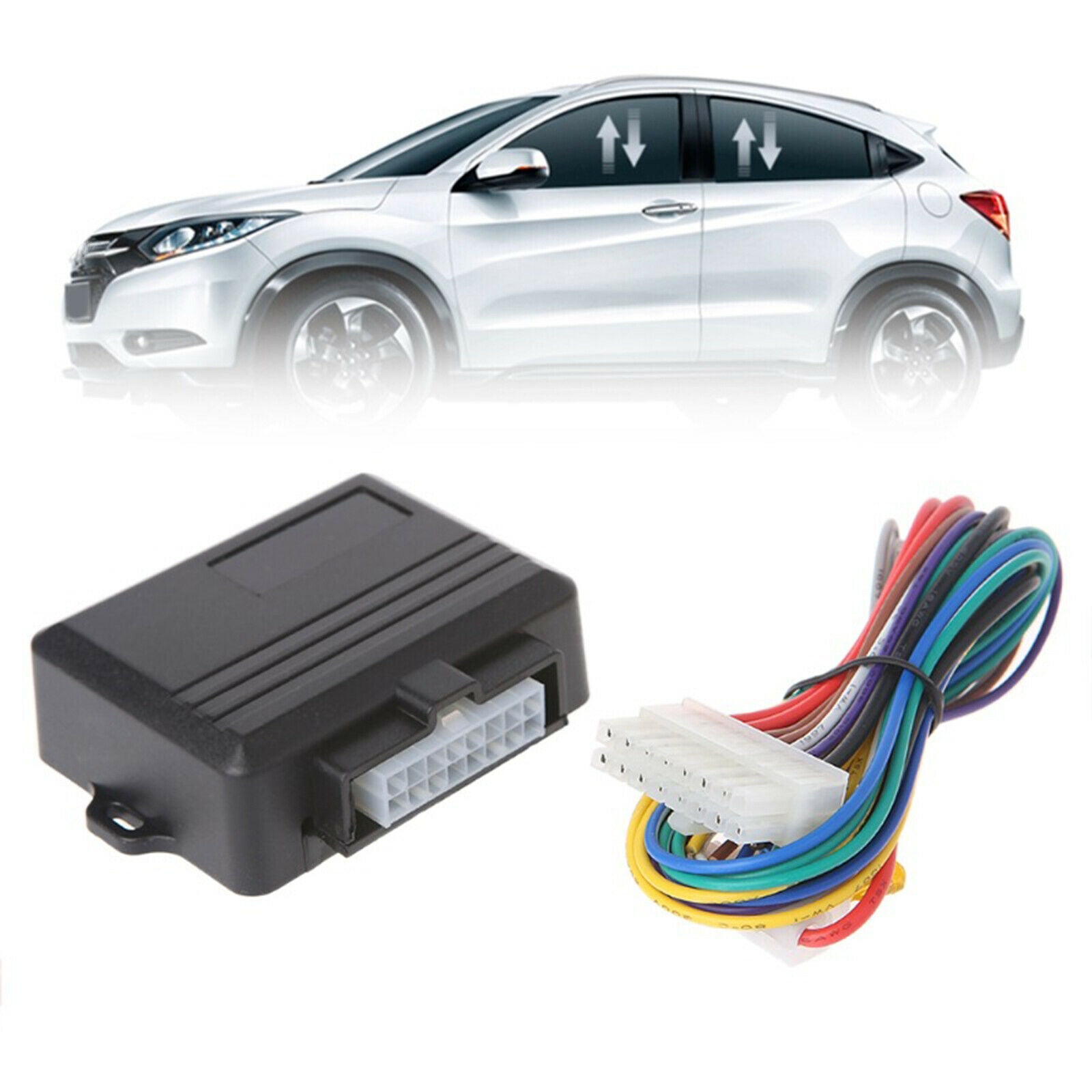 Window Closer Roll Up Closer Module Intelligent Close for 2 Door Cars Black
