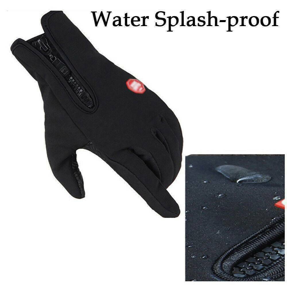 Black Men's Winter Warm Windproof Waterproof Thermal Touch Screen Ski Gloves