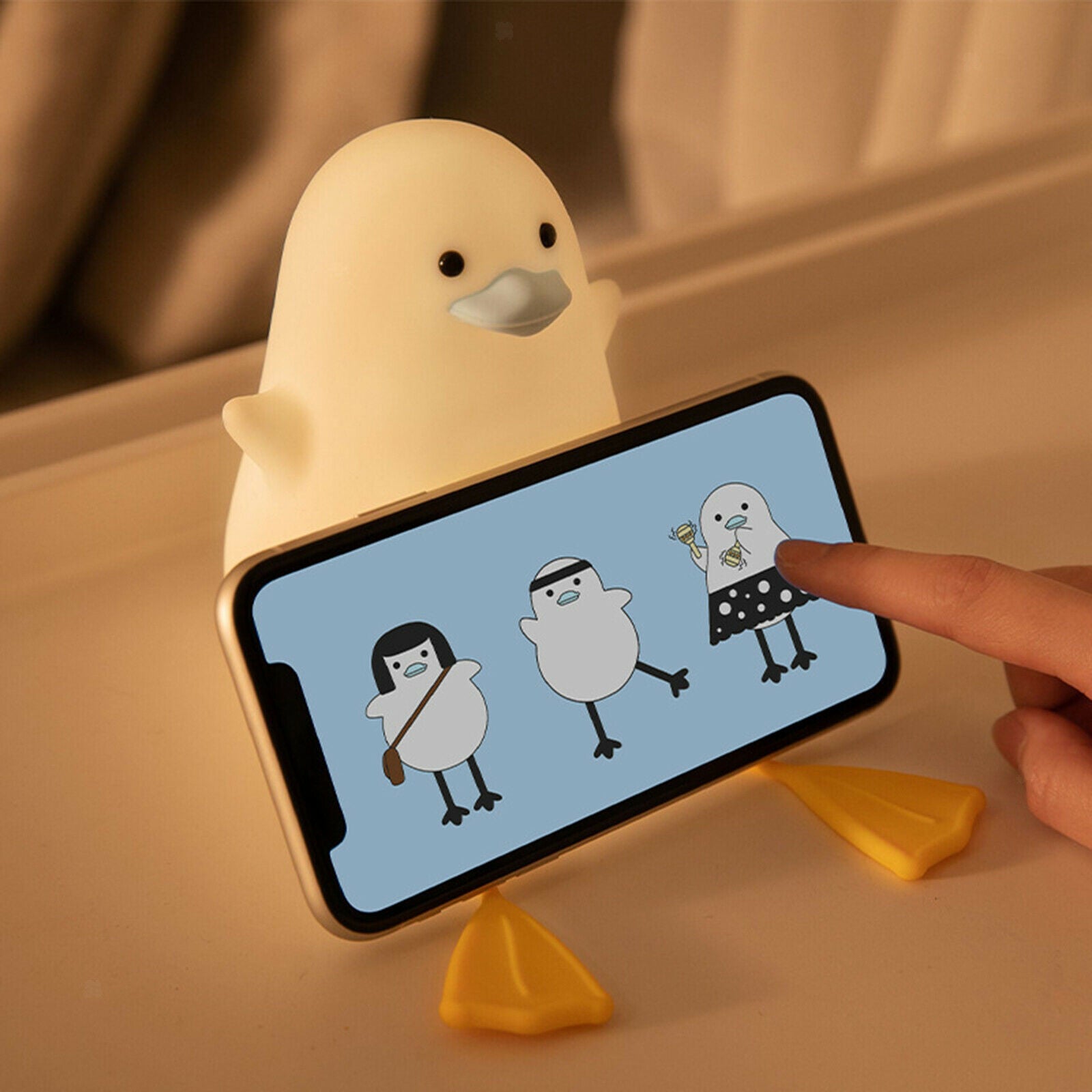 Seagull Silicone Night Light Soothing Nursery Lamp for Kids Baby Bathroom