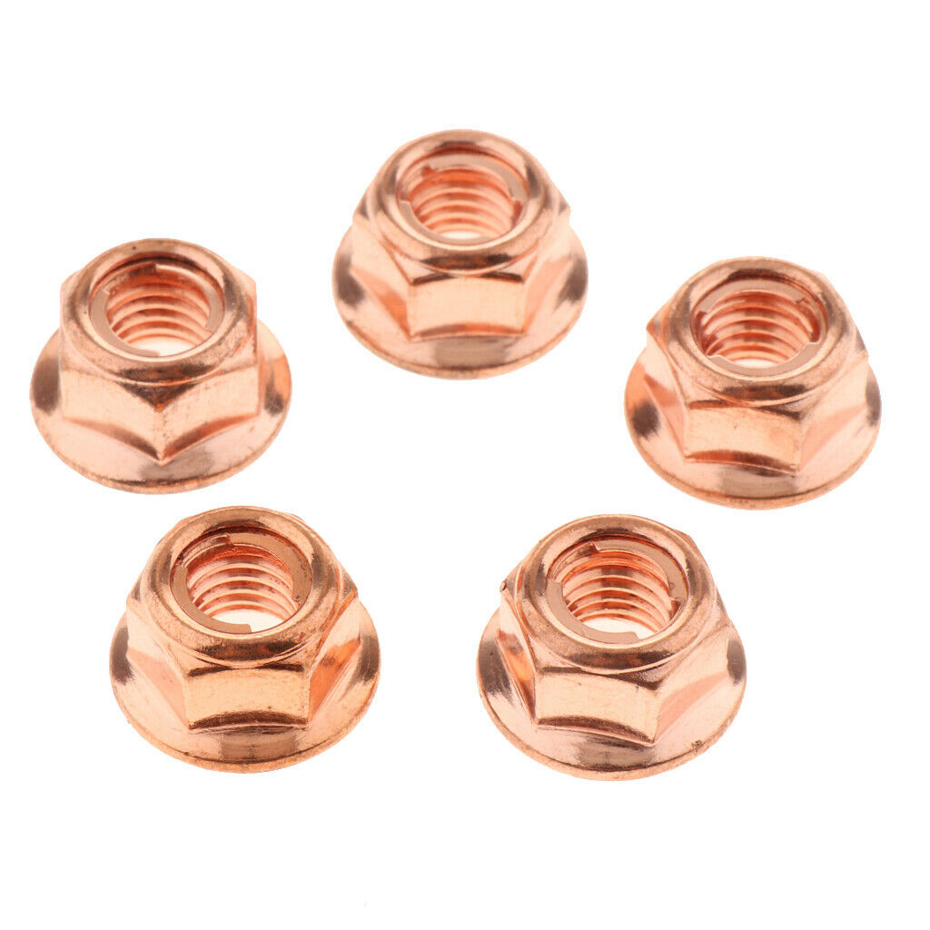 12pieces Nuts for  E30 Exhaust Manifold Pipe Head Nuts Stud M8 Flange Copper
