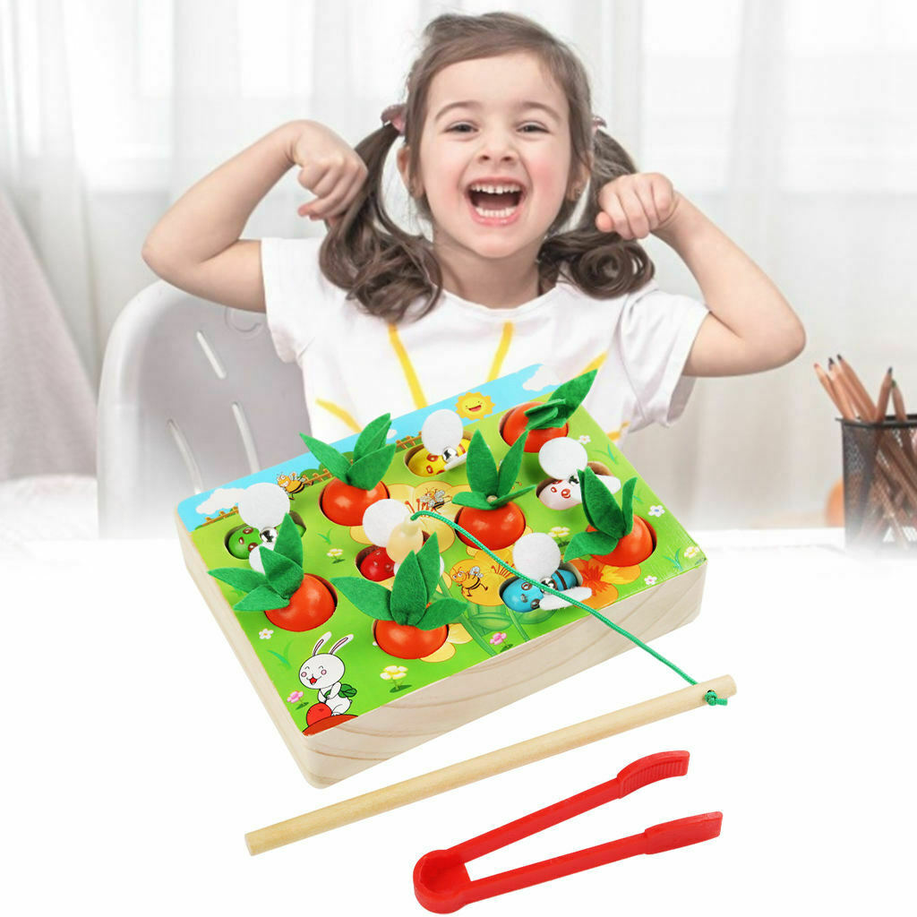 Carrot Harvest Game Wooden Toys Puzzle Creative Fine Motor for Kids Baby