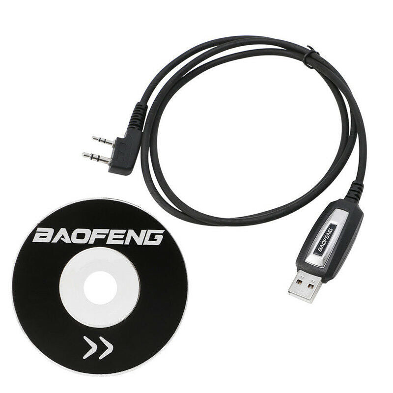 USB 2 Pins Programing Cable Program Software CD for Baofeng UV-5R BF-888SRadioDD