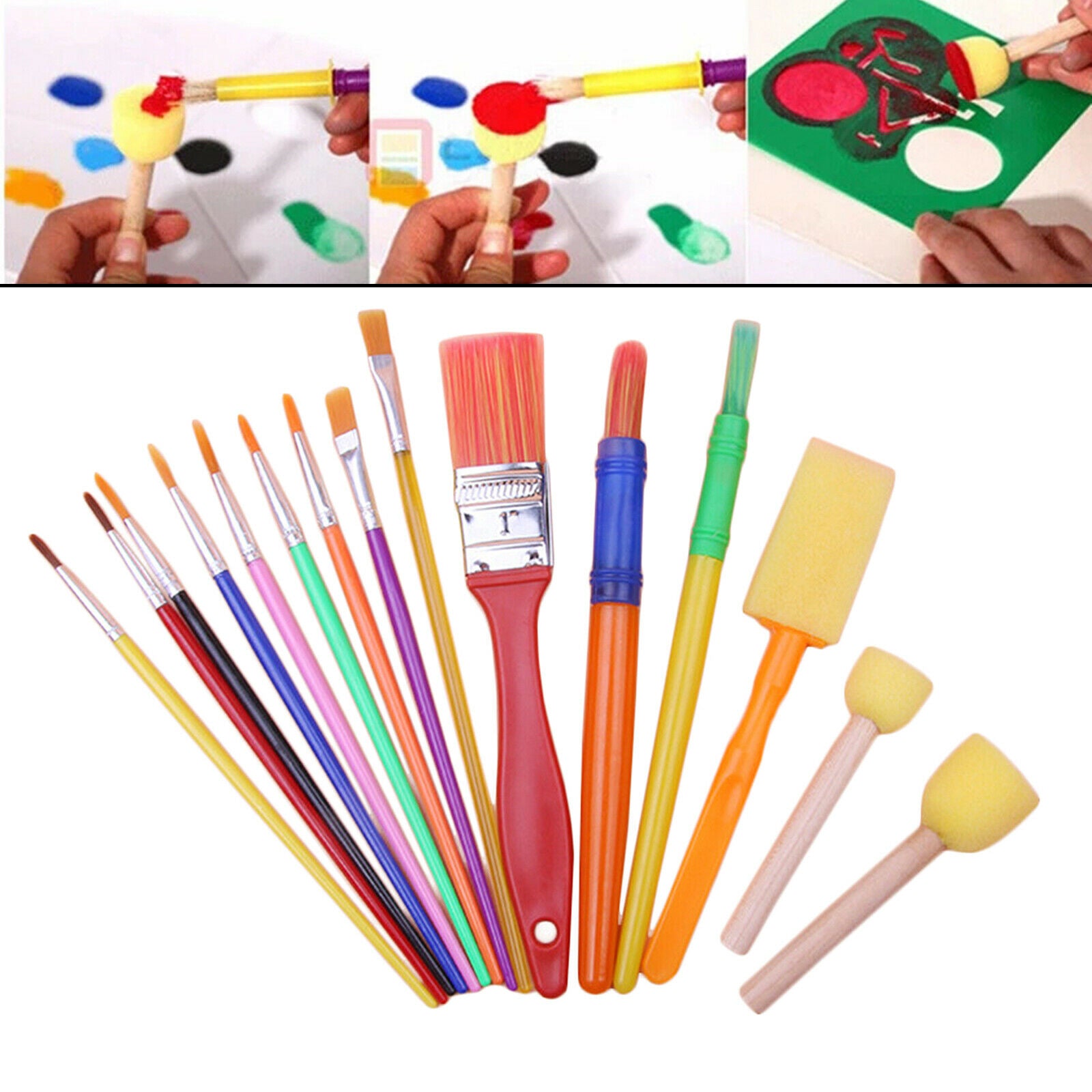 15pcs Paint Brushes Paintings Drawing Watercolor Tool Kid's Art Supplies