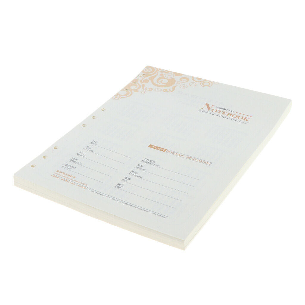 Refillable paper inserts for notebook binders B5-80 sheets - lined
