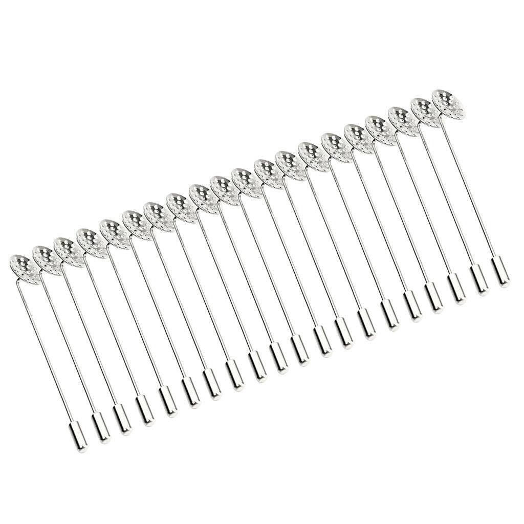 20pcs 7.5cm Long  DIY Clutch Brooch Finding Pin Back Stick Pad Base