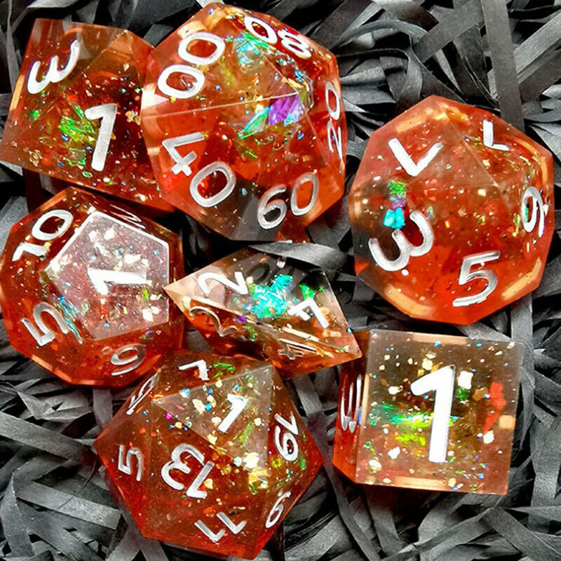 7PCS Handmade Number Dice Set for D&D Dungeons and Dragons Table Ga WLDFAU