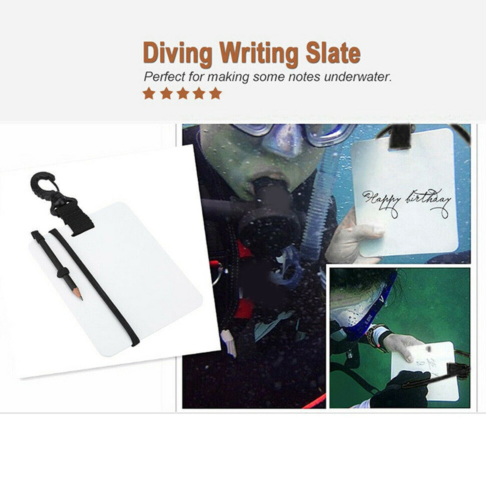 Scuba Underwater Dive Writing Slates Notebook Diving Swimming Accessories