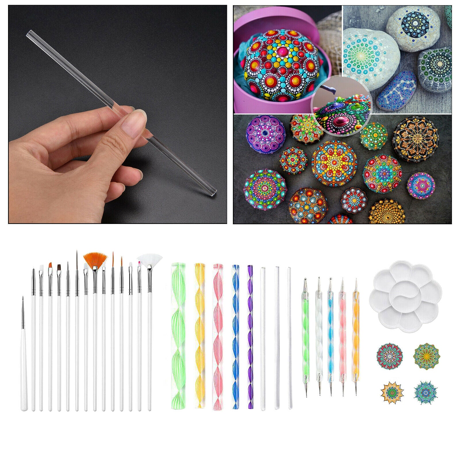 33Pcs Mandala Dotting Tools Art For Rock Painting Kit Dot Pen Paint Stencil